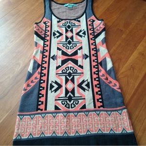 Anthropologie Bodycon Aztec Sweater Dress sz M